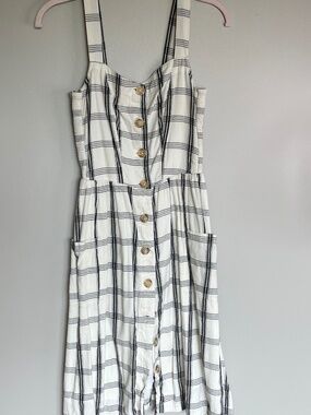 Fat Face Cream Plaid Dress XS